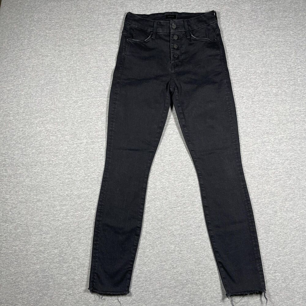 Mother Jeans Womens 25 Black The Pixie Ankle Fray Slim Casual Denim